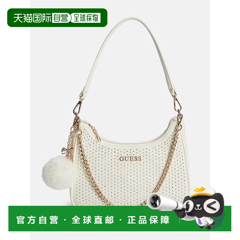 自营guessHolly Faux-Fur Shoulder Bag - cream 美国奥莱直发
