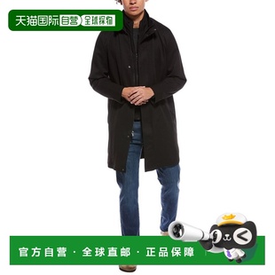 自营Elie Tahari Funnel Neck Trench Coat - black 美国奥莱直发