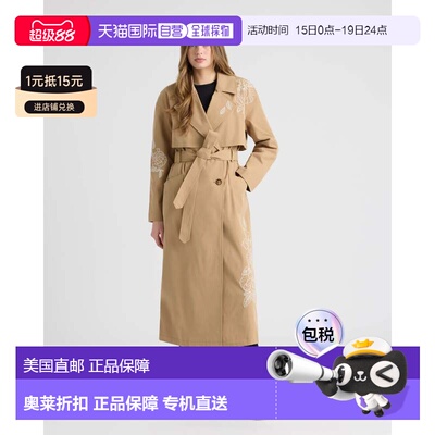 自营NVLT Women’s Trench Coat with Embroideries - british ta