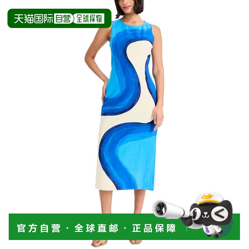 自营donna morgan女士Morgan Midi连衣裙-蓝色 美国奥莱直发