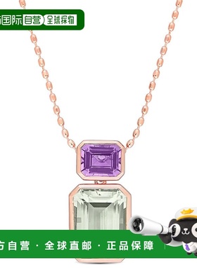 自营 Mimi & Max 女式 20 1/8 克拉 TGW 八角形绿色石英和法国玫