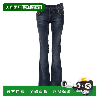 自营John Galliano Cotton Mid Waist Wide Leg Women's Jeans -