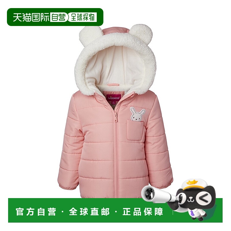 自营Wippette 3D Bunny Applique Puffer Jacket - orange 美国奥