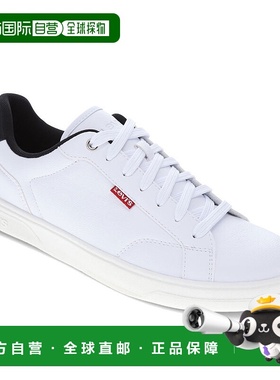 自营levi's李维斯男式Carter合成革休闲系带运动鞋-白色/黑色 美