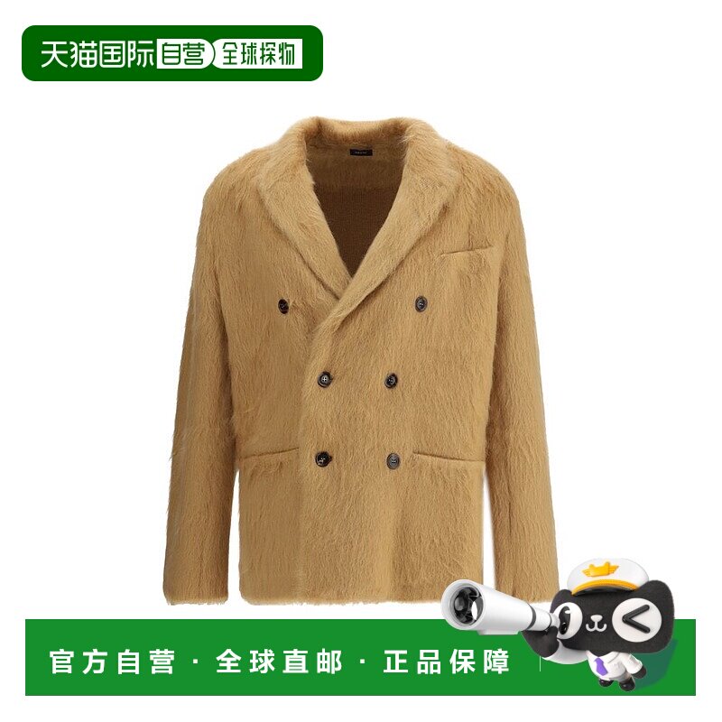 自营Tom Ford双排扣羊绒马海毛男式夹克-米色 美国奥莱直发