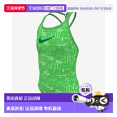 Nike Logo Retro Swimsuit 自营Girls Swoosh Flow Green Strapba