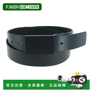 自营 calvin kleinMen's Casual Leather Plaque Buckle Belt - b