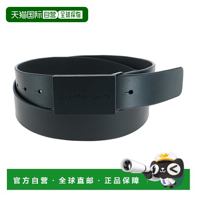 自营 calvin kleinMen's Casual Leather Plaque Buckle Belt - b
