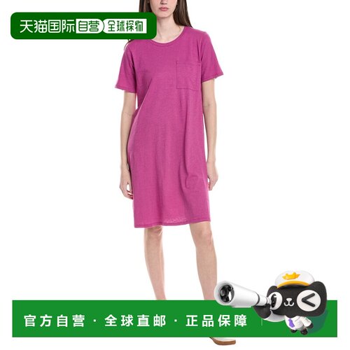 自营EILEEN FISHER Crewneck T-Shirt Dress - purple 美国奥莱直