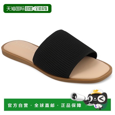 自营 journee collectionJournee女式Prisilla中宽平底凉鞋-黑色