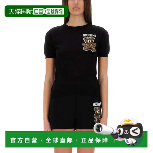 自营moschinoTeddy Bear Knit Top - black 美国奥莱直发