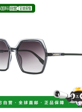 自营 Karl Lagerfeld女式六角形太阳镜KL6083S 009透明灰色56mm-0