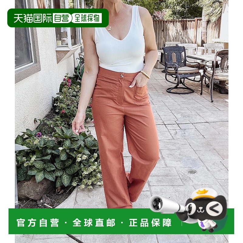 自营 wishlist艾比亚麻长裤带口袋在Burl木-粗麻布 美国奥莱直发