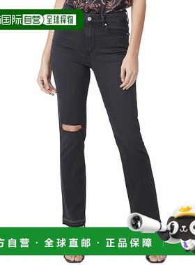 自营PAIGE Cindy Undone Hem Jean - Black 牛仔裤美国直发奥莱