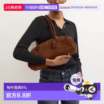 香港直邮COACH 专柜款 Empire Carryall34女士皮革单肩手提包绒面