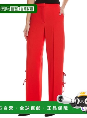 自营Laundry by Shelli Segal Side Slit Bow Trim Pant - red 美
