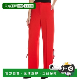 自营Laundry by Shelli Segal Side Slit Bow Trim Pant - red 美