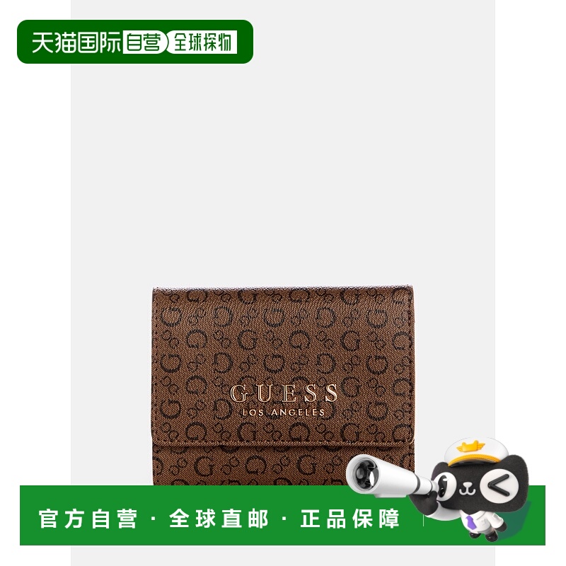 自营guessGemma Logo Trifold Wallet - cocoa 美国奥莱直发