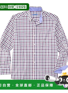 自营 J.McLaughlin Plaid Collis Woven Shirt - blue 美国奥莱直