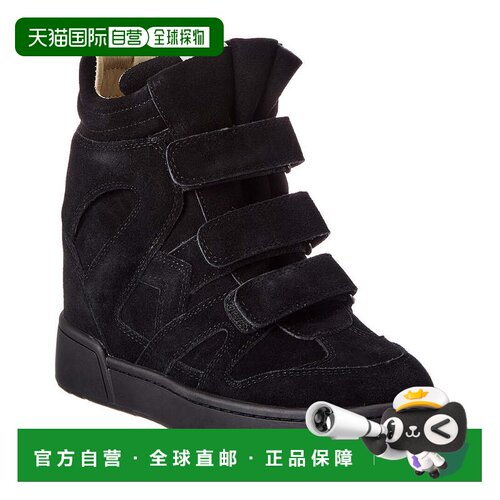 美国直邮自营Isabel Marant IM3绒面革坡跟运动鞋-黑色 美国奥莱