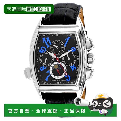 自营Christian Van Sant Men's Grandeur Black Dial Watch - bla