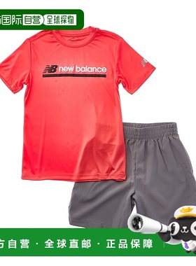 自营 New Balance 2件套T恤和短裤-红色 美国奥莱直发