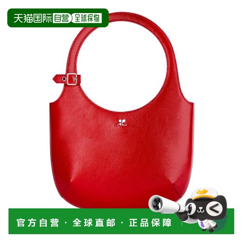 自营courregesRed  Top Grain Bovine Leather Bag - red 美国奥