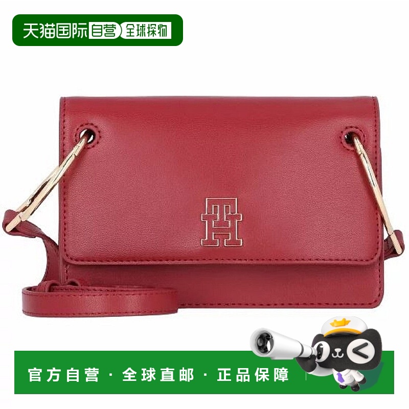 自营tommy hilfigerLogo Plaque Chic Red Shoulder Bag - red 美