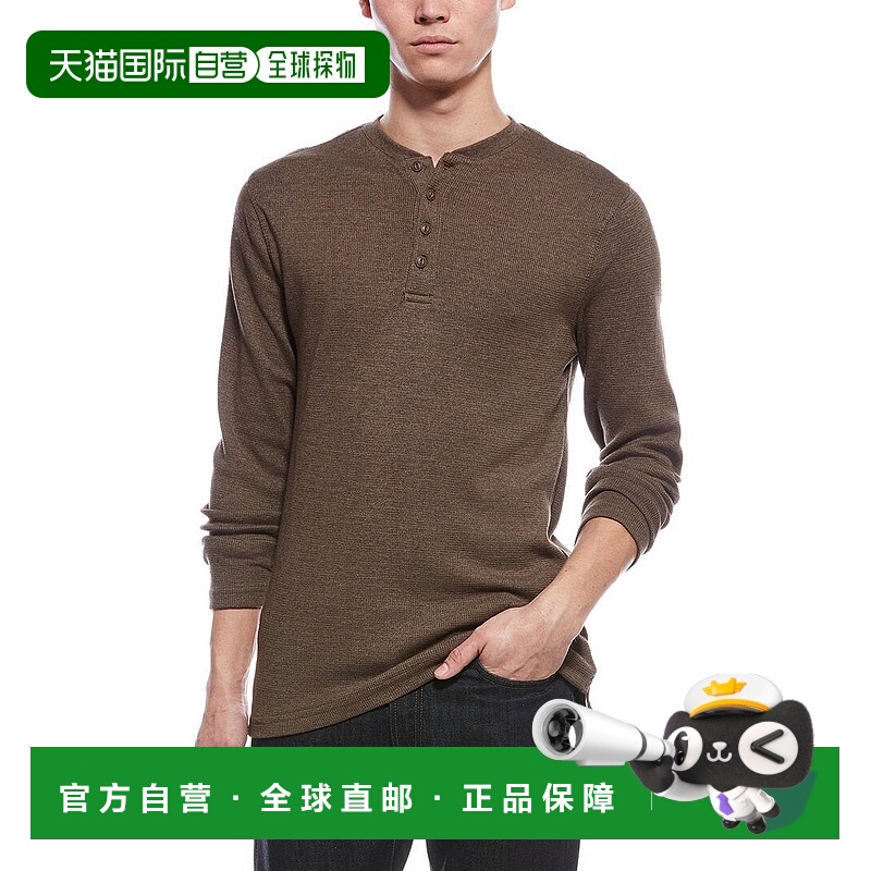 自营weatherproof vintage防风雨复古华夫格亨利衬衫-棕褐色 美国