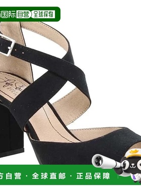自营Women's LifeStride Allison Sandals Black Microsuede Peep