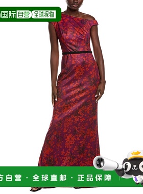 自营Rene Ruiz印花合身喇叭裤-红色 美国奥莱直发连衣裙长裙