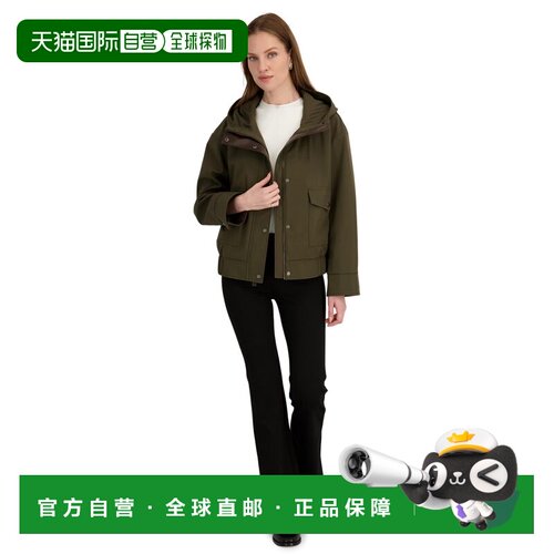 自营TAHARI Women's Leone Hooded Rain Bomber Water-Resistant