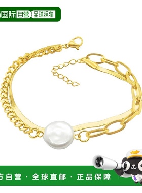 自营 adornia混合链珍珠手链金 - 黄色 美国奥莱直发