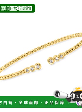 自营Ross-Simons Lab-Grown Diamond Beaded Cuff Bracelet in 18