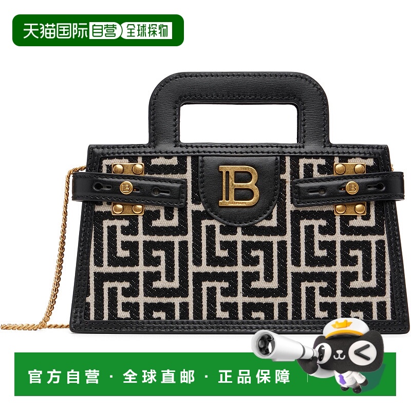 香港直邮潮奢 Balmain 巴尔曼 女士 黑色 & 灰白色小号 B-Buzz Mo
