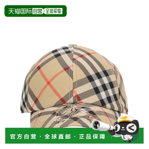 自营burberryCheck Polyester Adjustable Baseball Hat - neutra