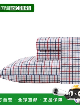 自营 Nautica 划船 Tattersall 格子灰色双人床单套装 - 疏浚灰色