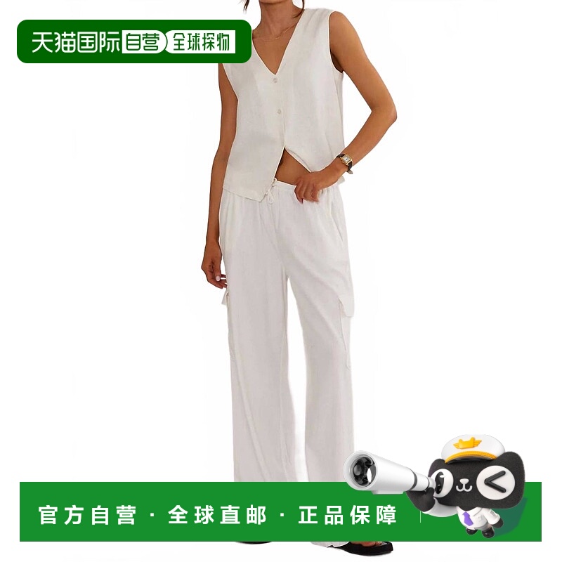 自营beach riotDarcy Vest In White Linen - white linen 美国奥