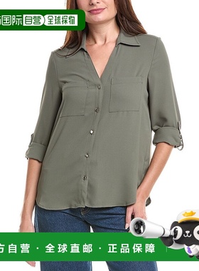 自营 jones new york琼斯纽约纽扣衬衫-绿色 美国奥莱直发