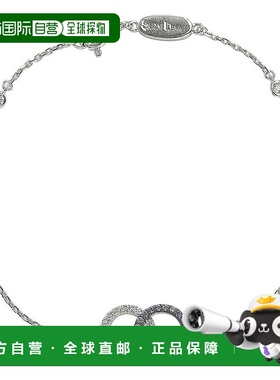 自营 Suzy Levian 纯银蓝宝石和钻石口音互锁圆圈站式手链 - 蓝色