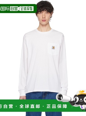 1h可退 香港直邮潮奢 CARHARTT WIP 男士 白色贴袋长袖 T 恤 I030