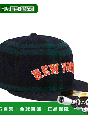 自营 New Era 纽约大都会队格子 59FIFTY 修身款 - 绿色/海军蓝 -