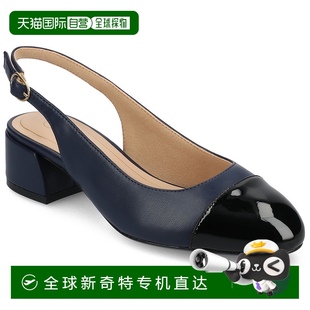 Sammie中寬幫高跟鞋 自營 journee collectionJournee女式 海軍藍(lán)