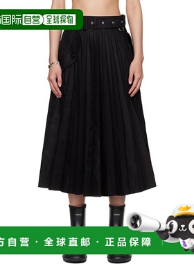 1h可退 香港直邮潮奢 Sacai 女士 黑色半身裙 SCW214 black黑色