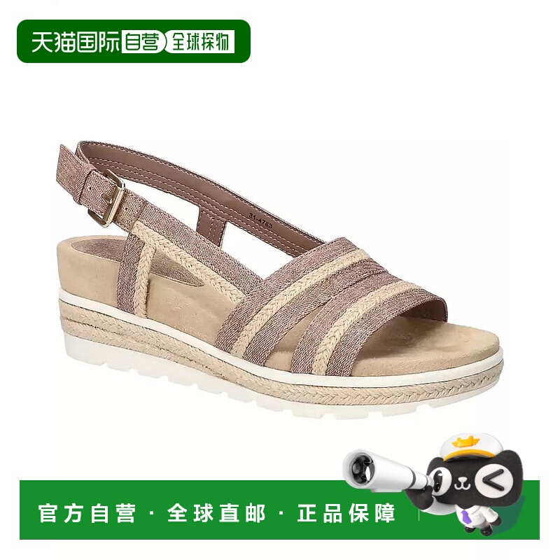1小时内可退 【美国直邮】easy street 女士 凉鞋坡跟厚底外穿 百