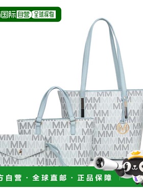 自营mia k collection3PC Aylet M手提包，带迷你包和护腕袋-浅蓝