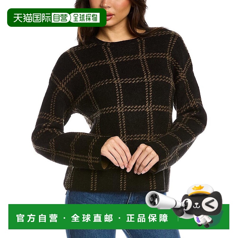 1h可退 【美国直邮】Vince 窗格图案羊驼毛与羊毛混纺套头衫 女装