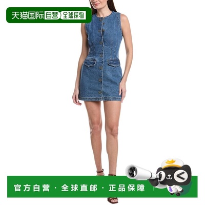 自营Avec Les Filles Western Buttons Mini Dress - blue 美国奥
