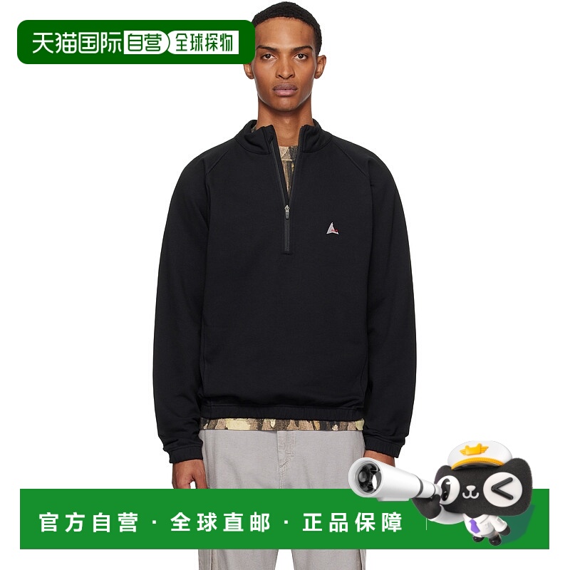 1h可退 香港直邮潮奢 Roa 男士 黑色 Heavy Half Zip 套头衫 RBMW