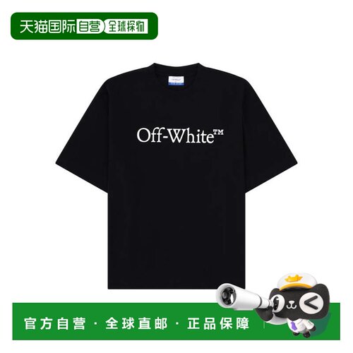 自营off-white白色圆领徽标t恤-黑色 美国奥莱直发